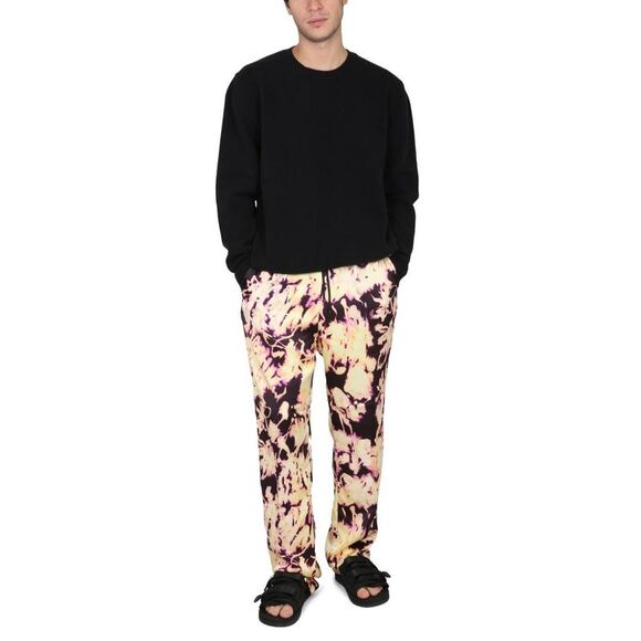 DRIES VAN NOTEN Men's Abstract Print Drawstring Trousers Men MULTICOLOUR Pants